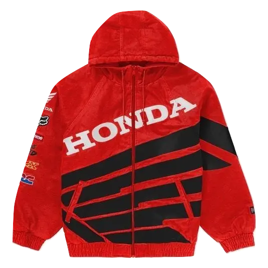 Supreme Honda Fox Racing Puffy Zip Up Jacket - Red Supreme