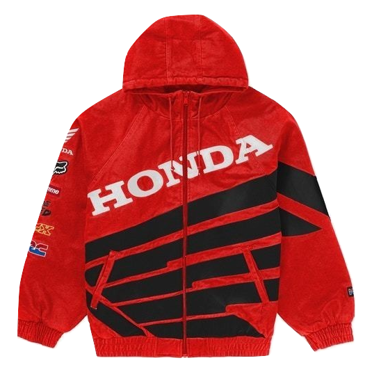 Supreme Honda Fox Racing Puffy Zip Up Jacket - Red