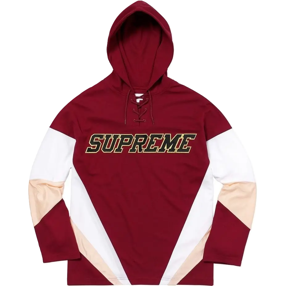 Supreme Hooded Hockey Jersey - Burgundy - Used Supreme