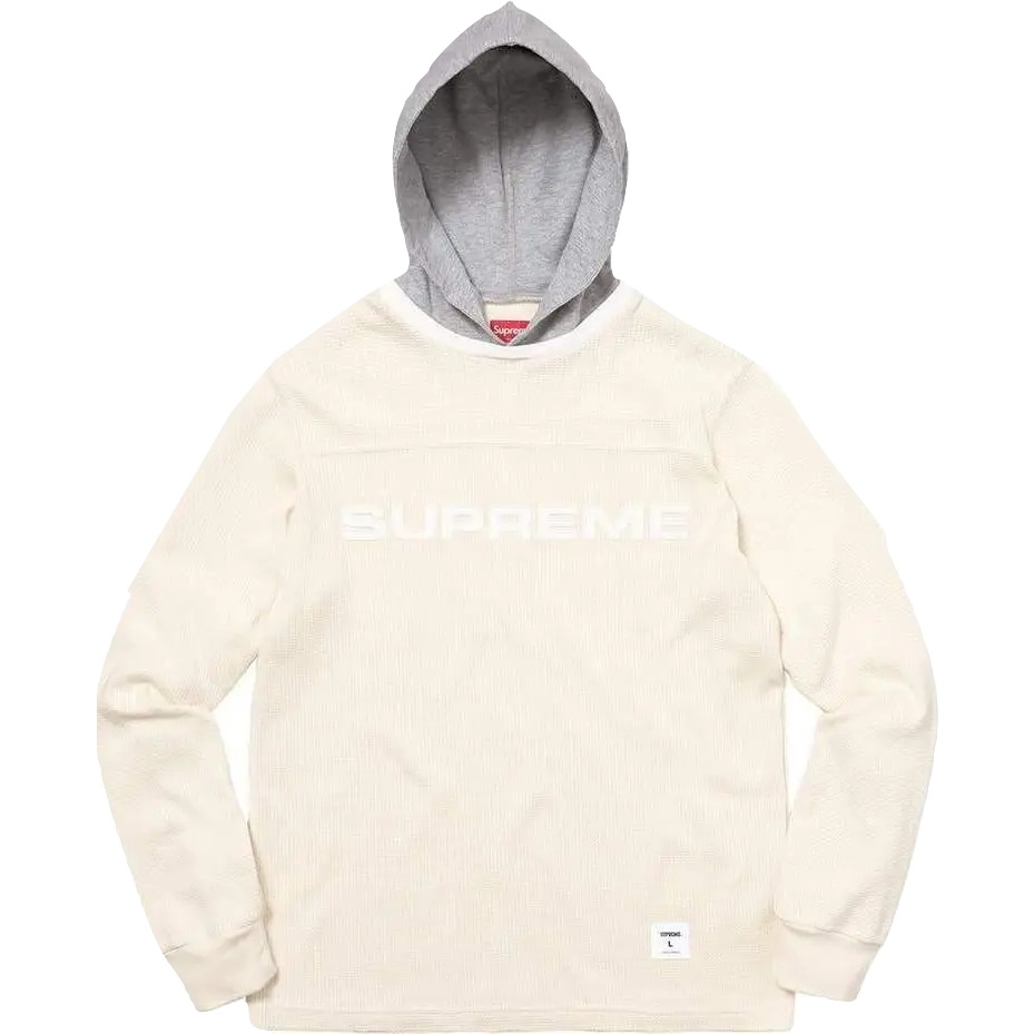 Supreme Hooded Waffle Ringer - Natural Supreme