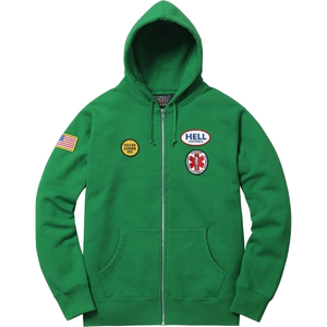 Supreme Hysteric Glamour Patches Zip Up Sweatshirt Green