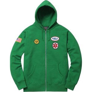 Supreme Hysteric Glamour Patches Zip Up Sweatshirt Green - Used