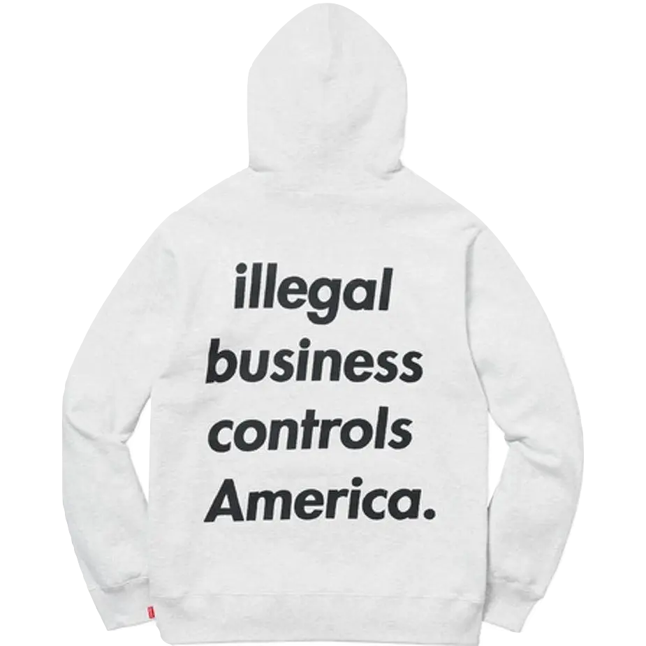 Supreme Illegal Business Hooded Sweatshirt - Gray Supreme