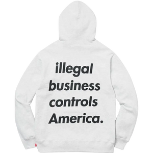 Supreme Illegal Business Hooded Sweatshirt - Gray Supreme