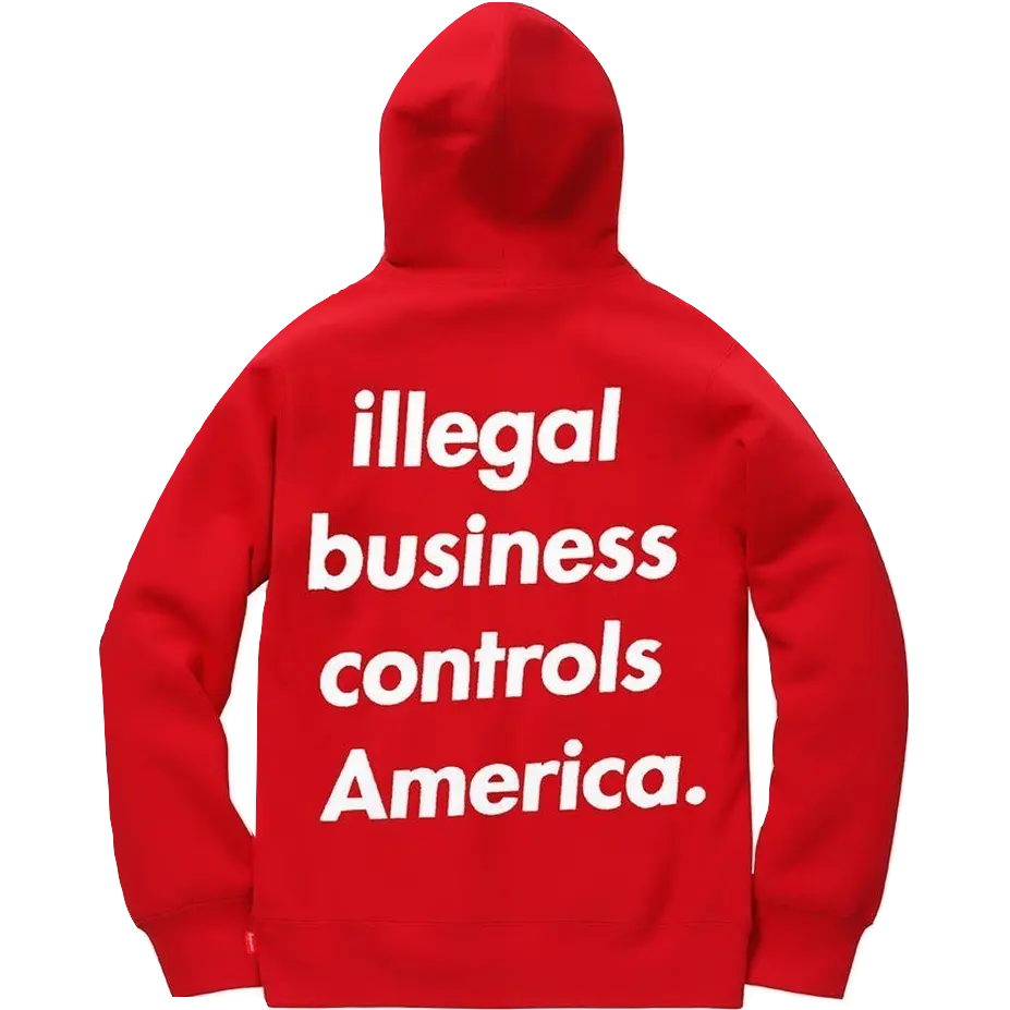 Supreme Illegal Business Hooded Sweatshirt - Red Supreme