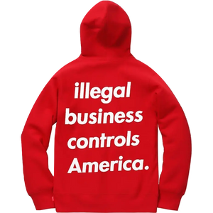 Supreme Illegal Business Hooded Sweatshirt - Red Supreme