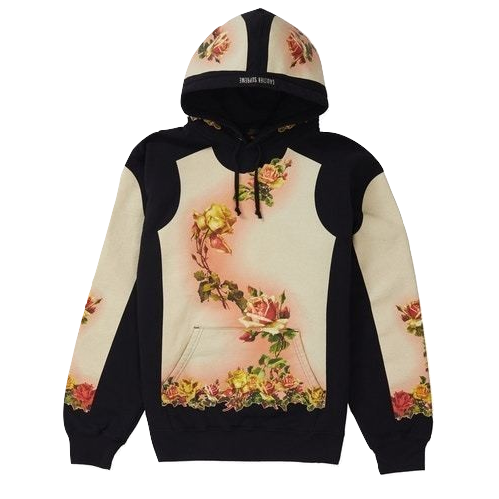Supreme JPG Floral Print Hooded Sweatshirt - Black