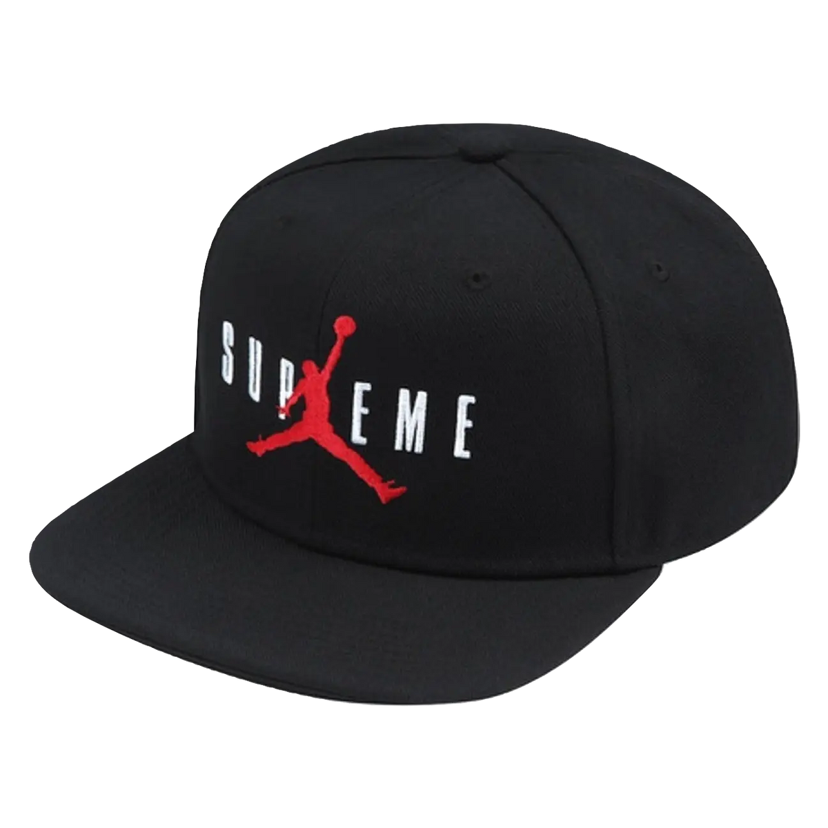 Supreme x Jordan 6 Panel Hat - Black Supreme