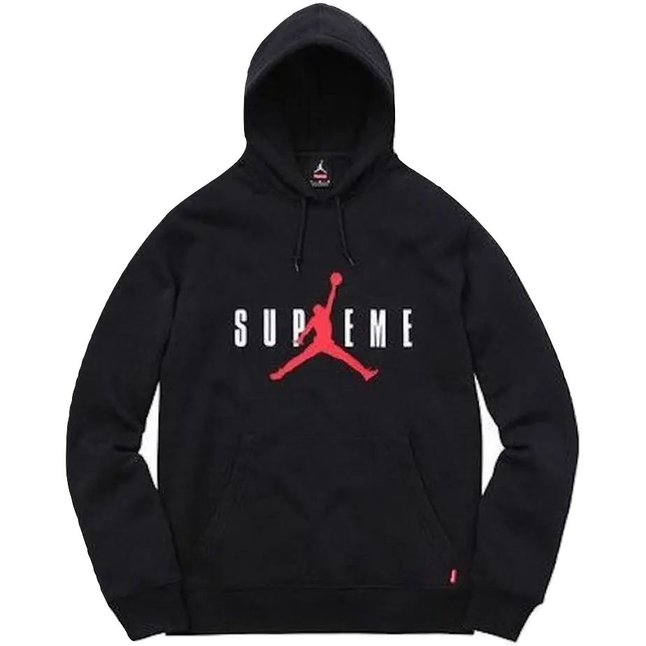 Supreme x Jordan Hooded Pullover - Black Supreme