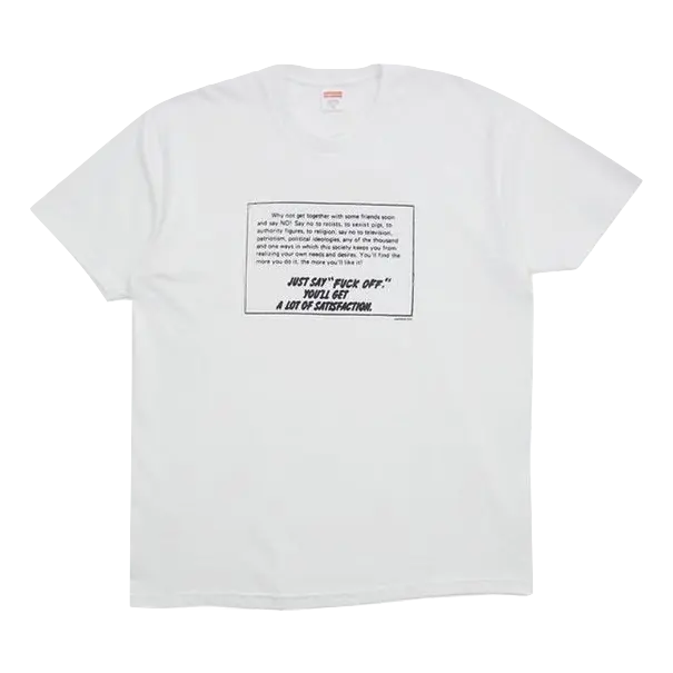 Supreme Just Say No Tee - White Supreme