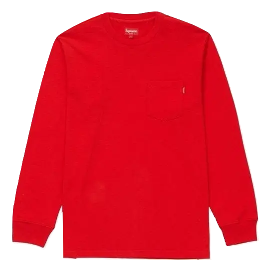 Supreme L/S Pocket Tee - Red FW18 Supreme