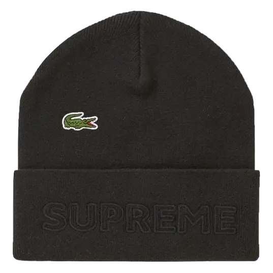 Supreme Lacoste Beanie - Black Supreme