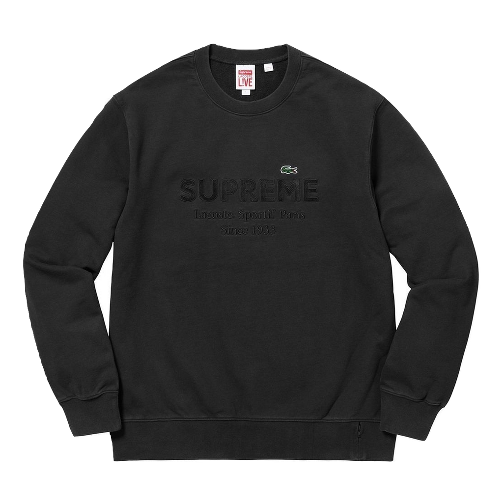 Supreme/Lacoste Crewneck Sweater SS18 - Black