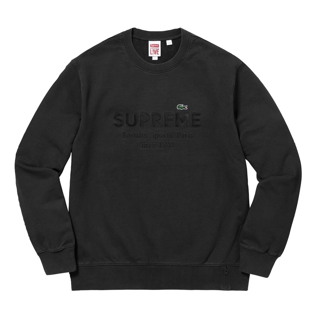 Supreme/Lacoste Crewneck Sweater SS18 - Black