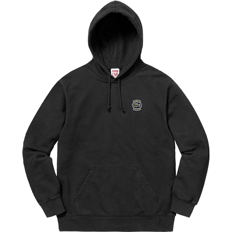 Supreme/Lacoste Hooded Sweatshirt SS18 - Black - Used