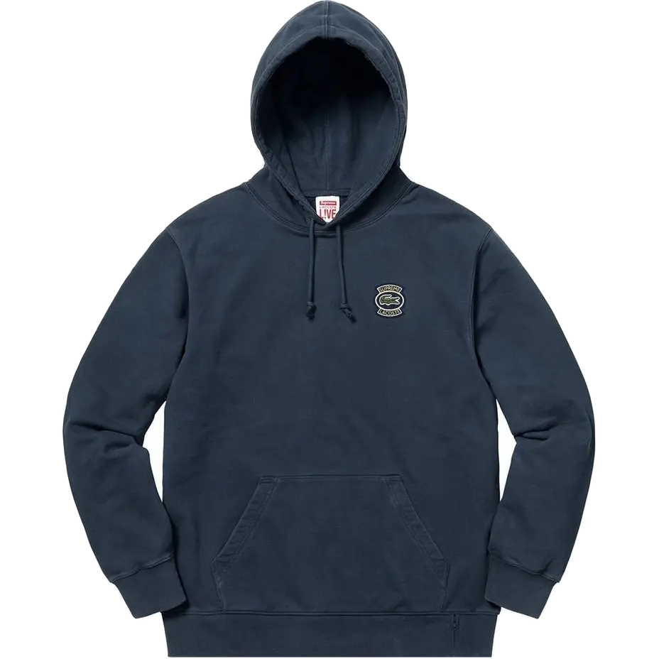 Supreme Lacoste Hooded Sweatshirt - Navy Supreme