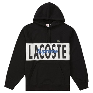 Supreme Lacoste Logo Panel Hooded Sweatshirt - Black