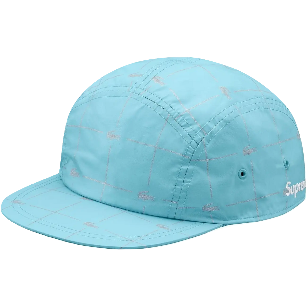 Supreme/Lacoste Reflective Grid Nylon Camp Cap - Baby Blue Supreme