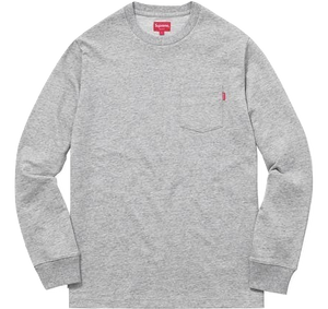Supreme L/S Pocket Tee - Heather Grey