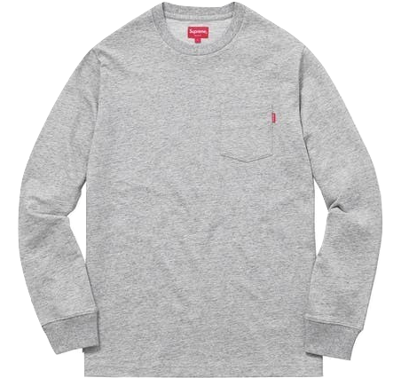Supreme L/S Pocket Tee - Heather Grey