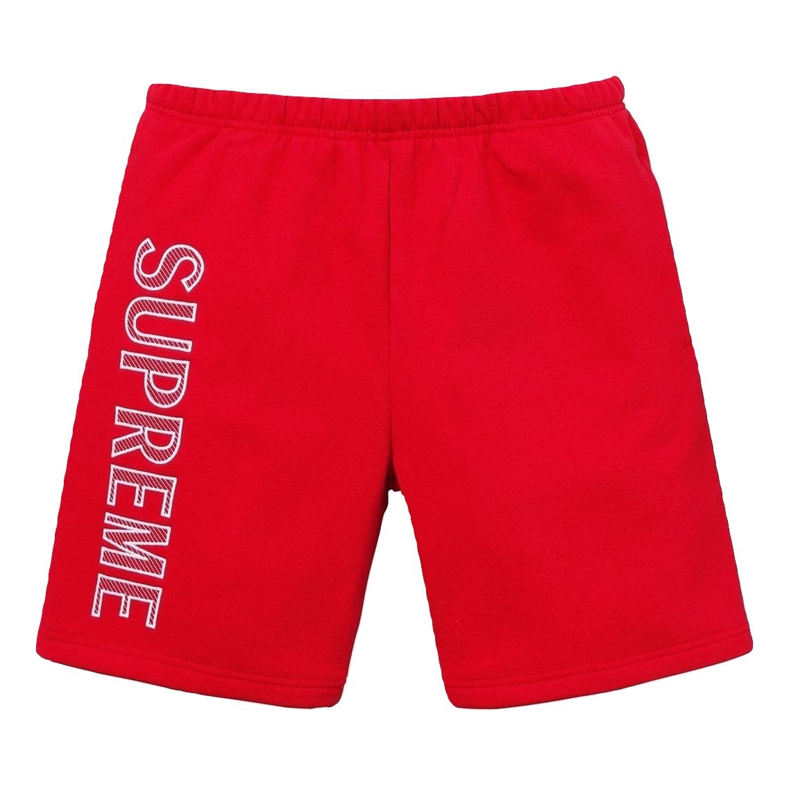 Supreme Leg Embroidery Sweat Short - Red - Used