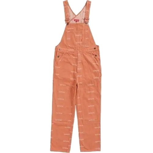 Supreme Logo Denim Overalls - Orange Supreme