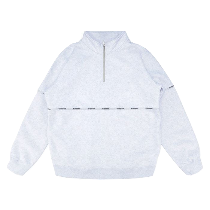 Supreme Logo Piping Half Zip Jacket - Ash Grey - Used