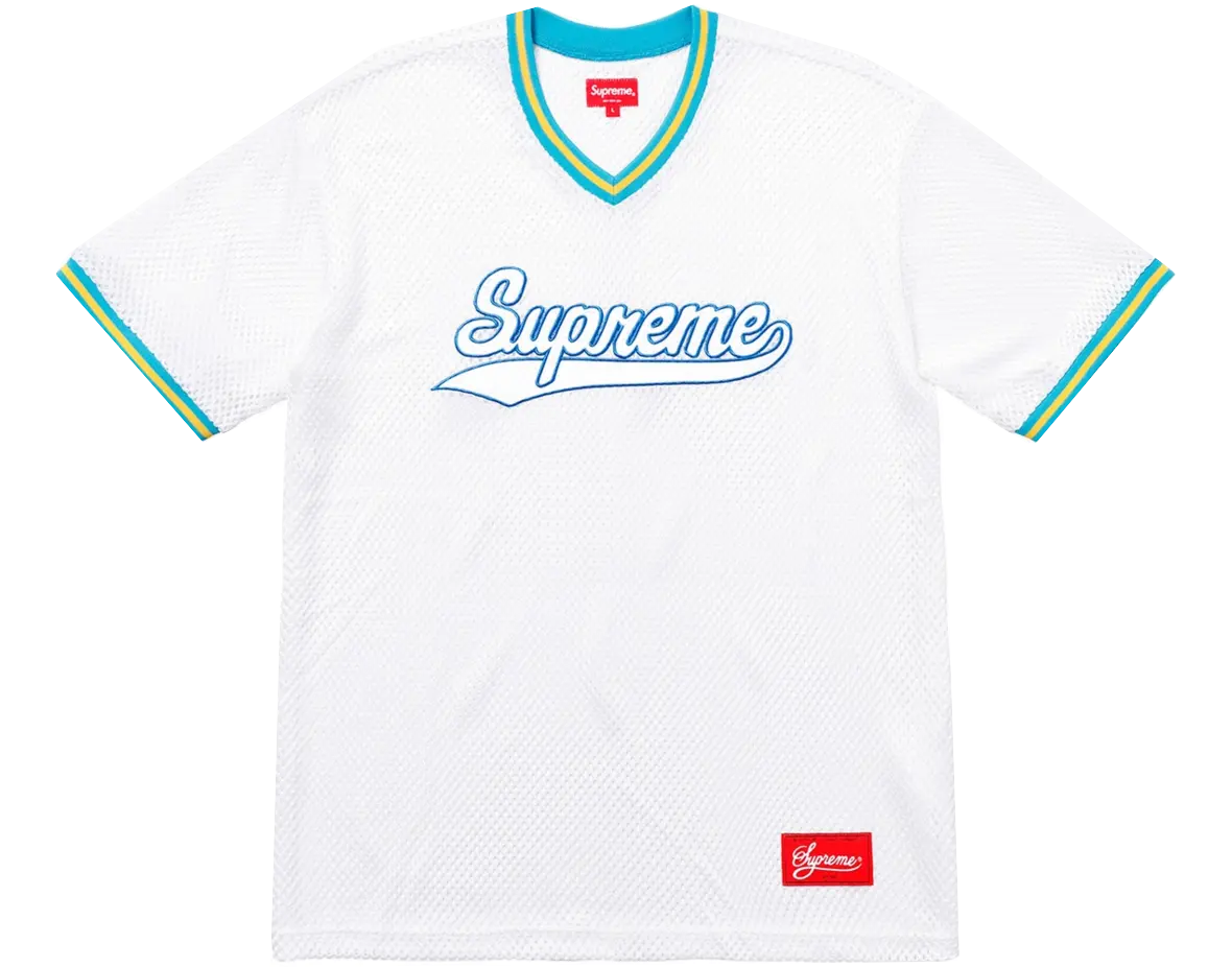 Supreme Baseball Mesh Jersey - White Supreme