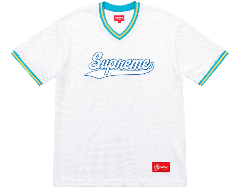 Supreme mesh online baseball jersey