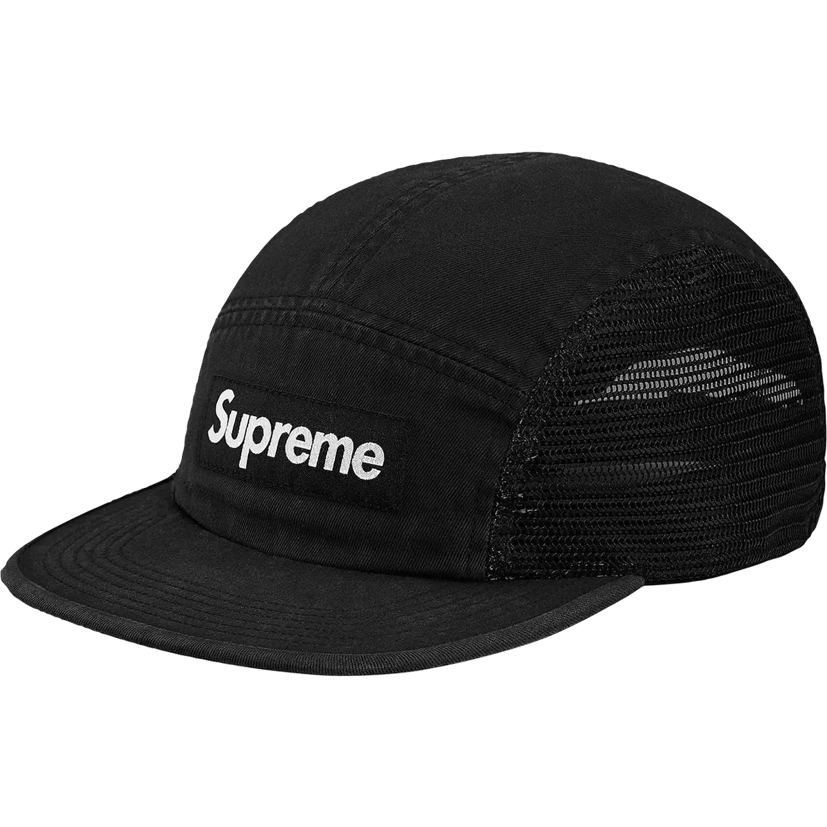 Supreme Mesh Side Panel Camp Cap - Black Supreme