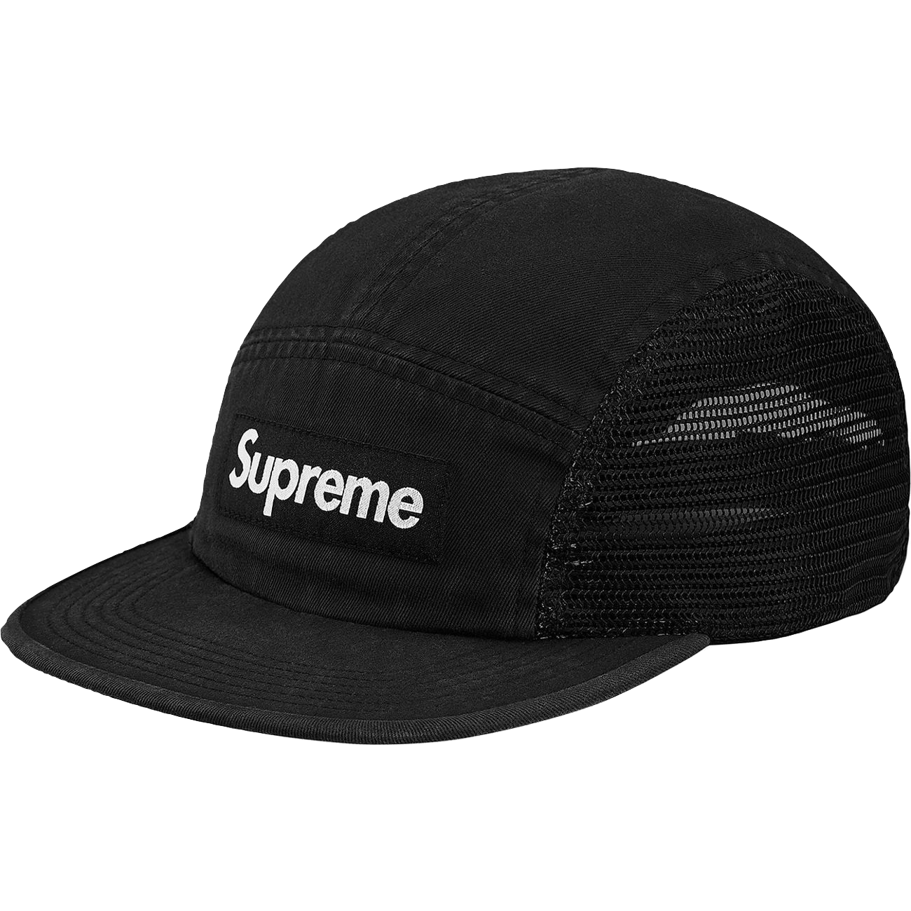 Supreme Mesh Side Panel Camp Cap - Black