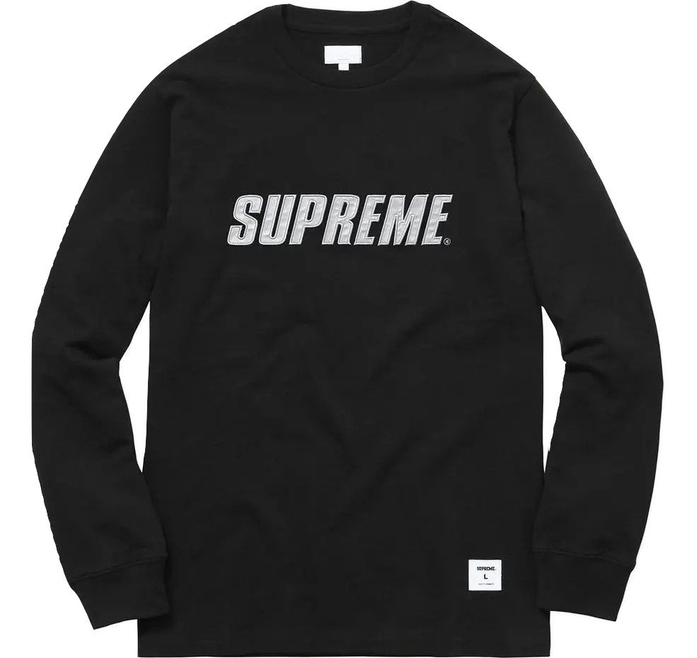 Supreme Reflective L/S Top - Black Supreme