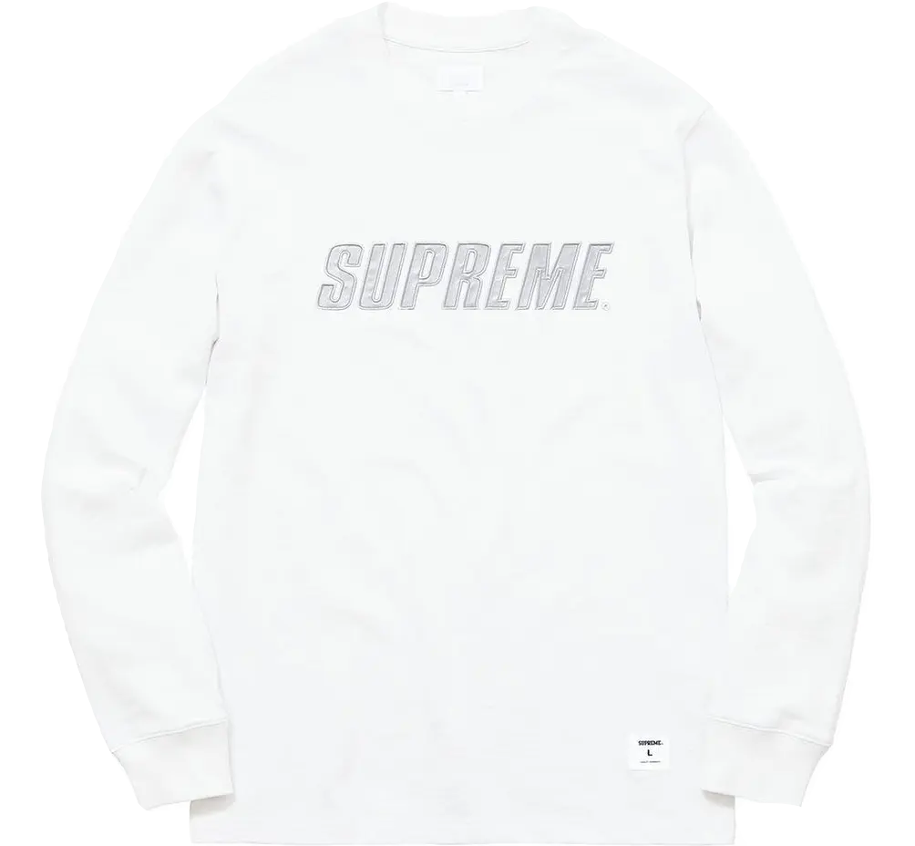 Supreme Reflective L/S Top - White Supreme