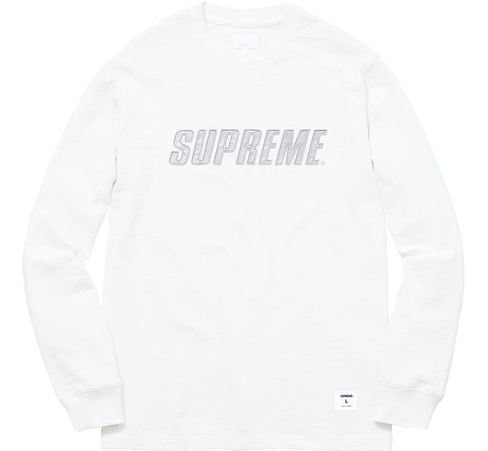 Supreme Reflective L/S Top - White
