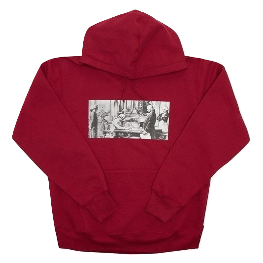 Supreme Mike Kelley Franklin Signing The Treaty of Alliance With French Officials Hooded Sweatshirt - Dark Magenta Supreme