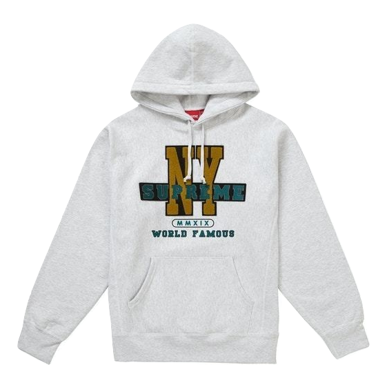 Supreme NY Hooded Sweatshirt - Ash Grey - Used Supreme