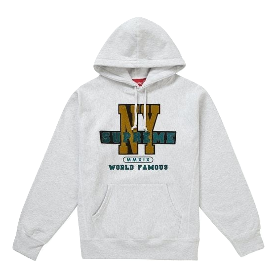 Supreme NY Hooded Sweatshirt - Ash Grey - Used