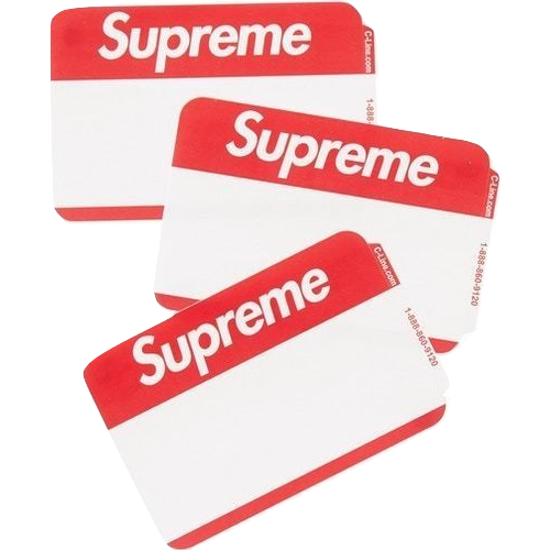 Supreme Name Badge Stickers (Pack of 100) - Red Supreme