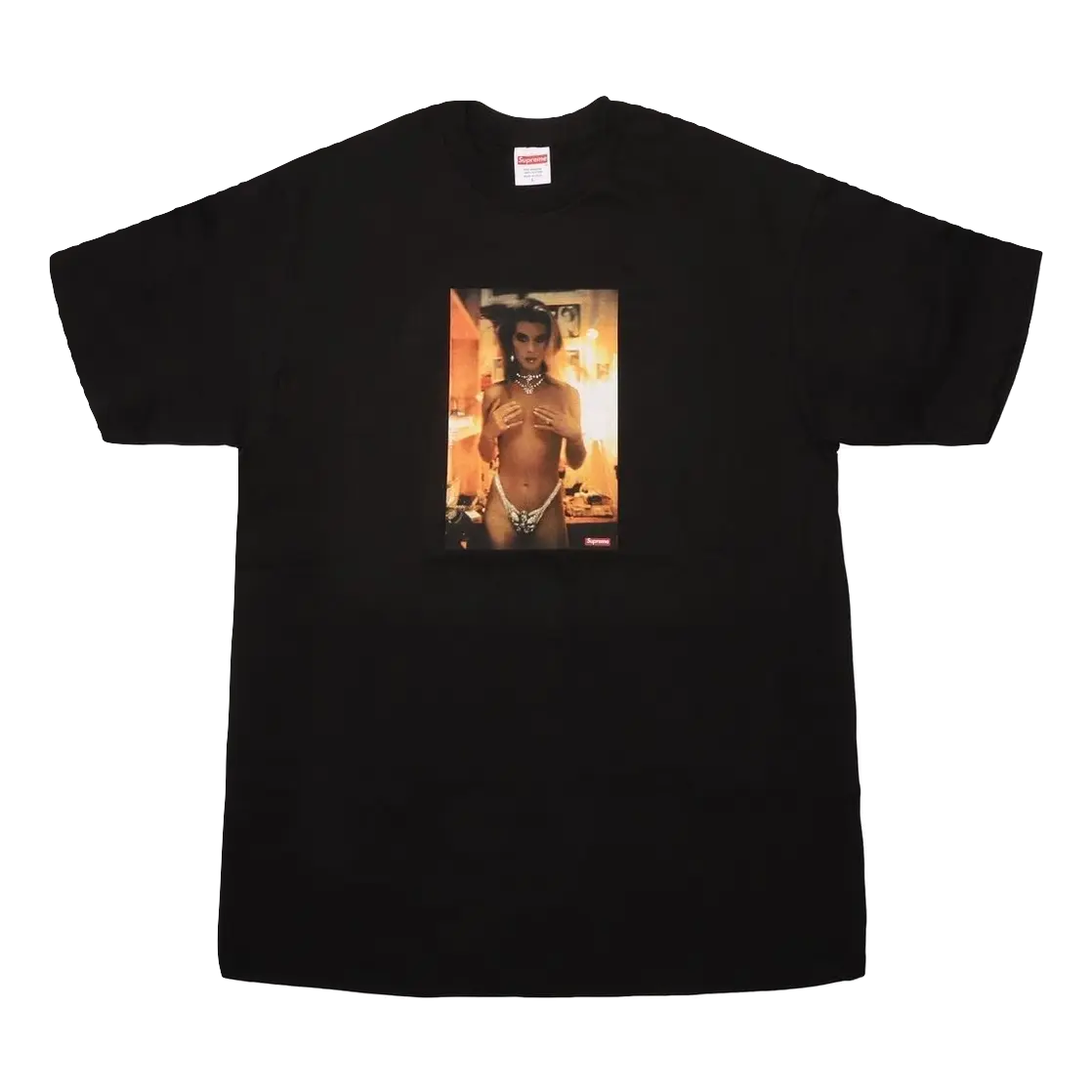 Supreme Nan Goldin Kin In Rhinestones Tee - Black Supreme