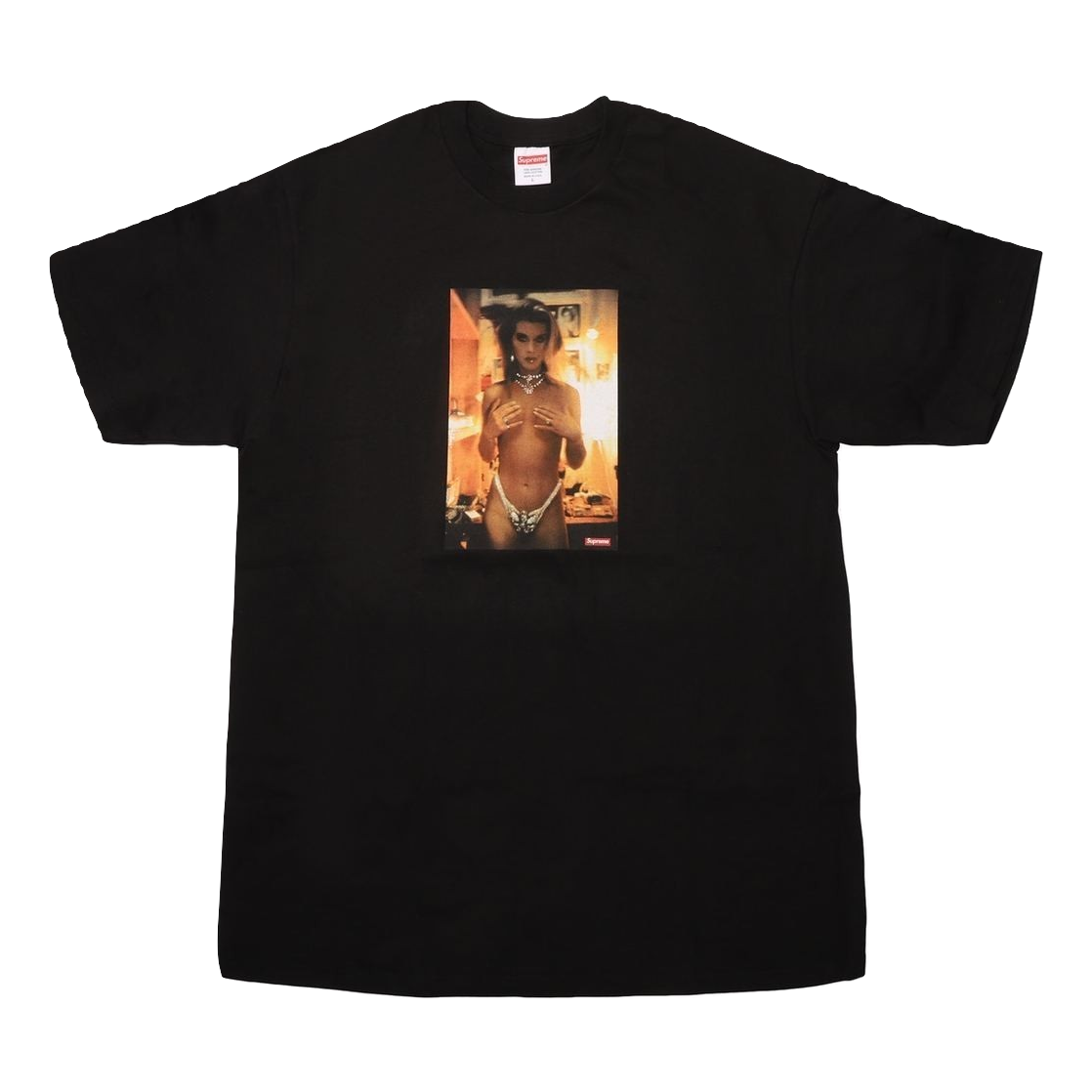Supreme Nan Goldin Kin In Rhinestones Tee - Black - Used Supreme