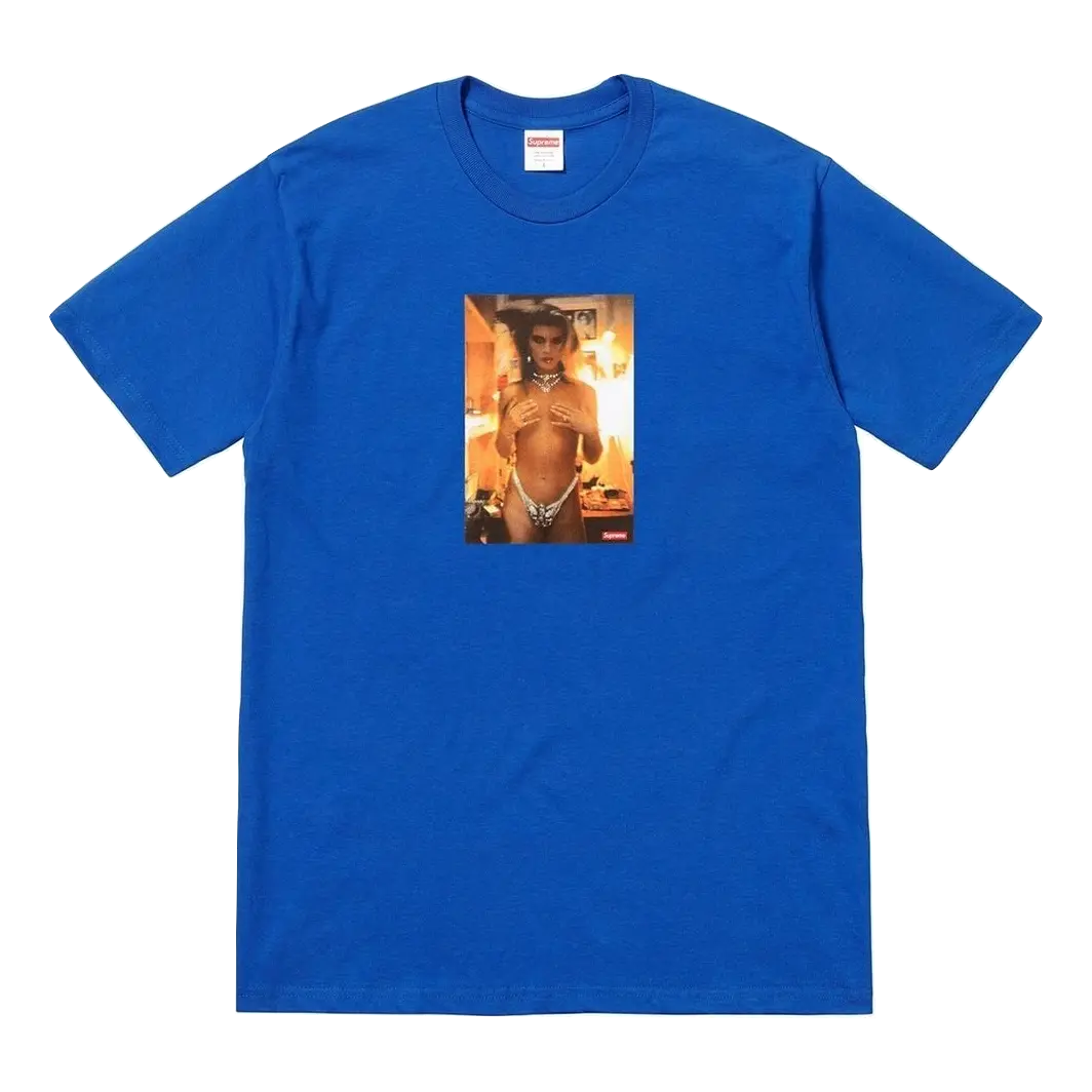 Supreme Nan Goldin Kim in Rhinestone Tee - Royal Supreme