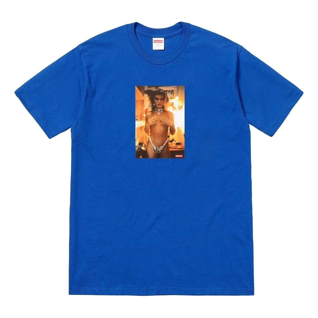Supreme Nan Goldin Kim in Rhinestone Tee - Royal
