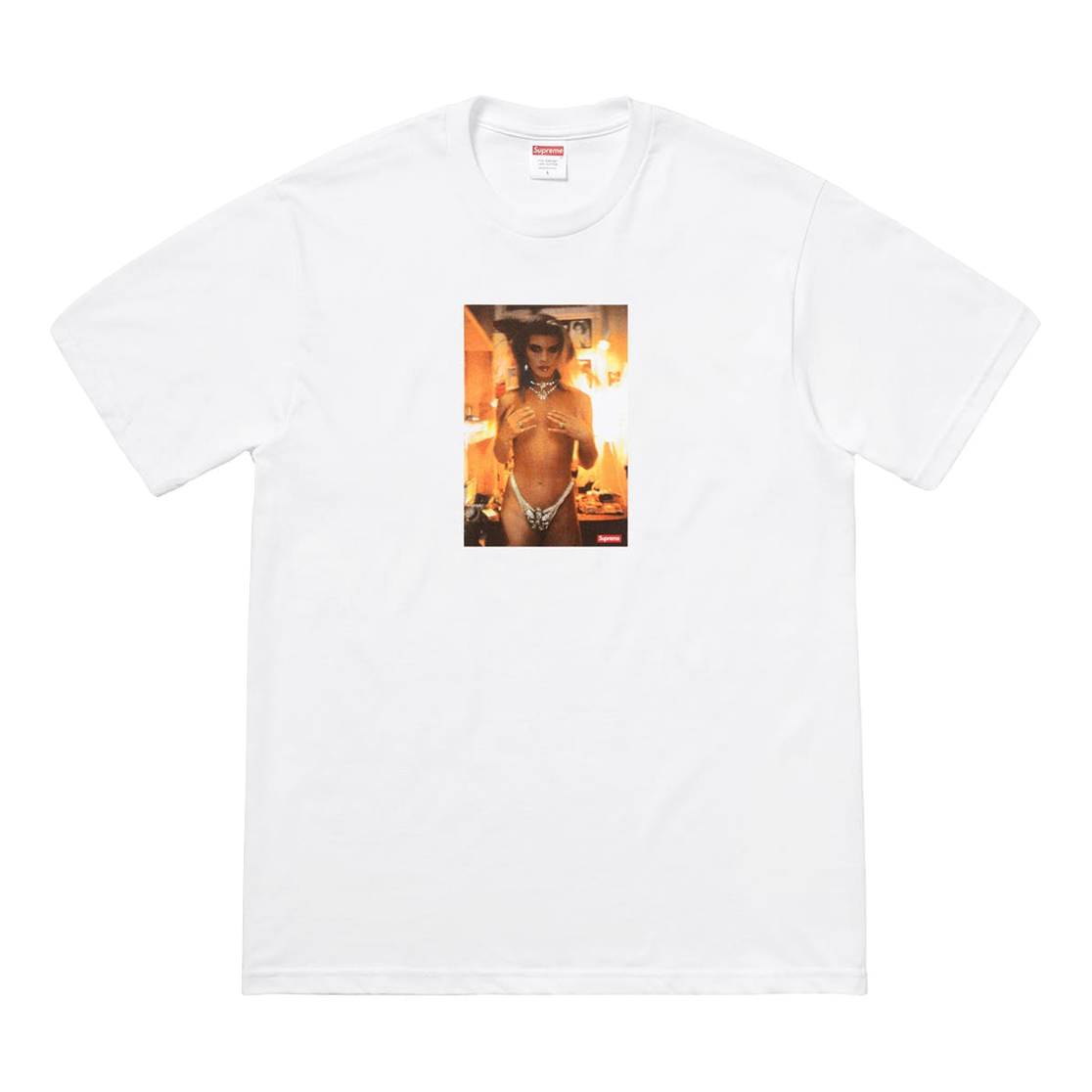 Supreme Nan Goldin Kim In Rhinestones Tee - White