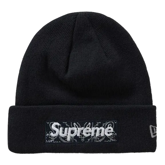Supreme New Era Bandana Box Logo Beanie - Black Supreme
