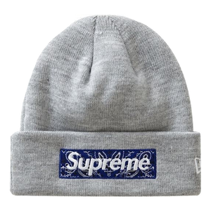 Supreme New Era Box Logo Bandana Beanie - Heather Grey FW19