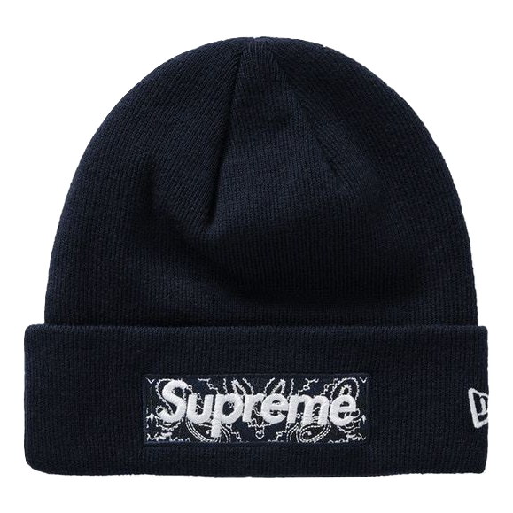 Supreme New Era Box Logo Bandana Beanie - Navy FW19