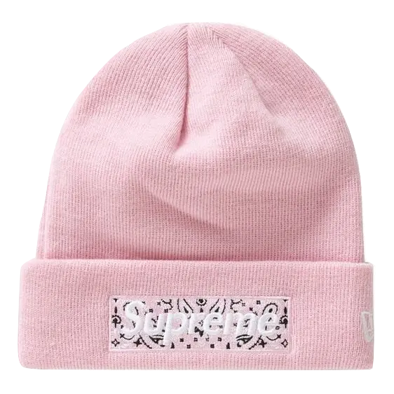 Supreme New Era Box Logo Bandana Beanie - Pink Supreme