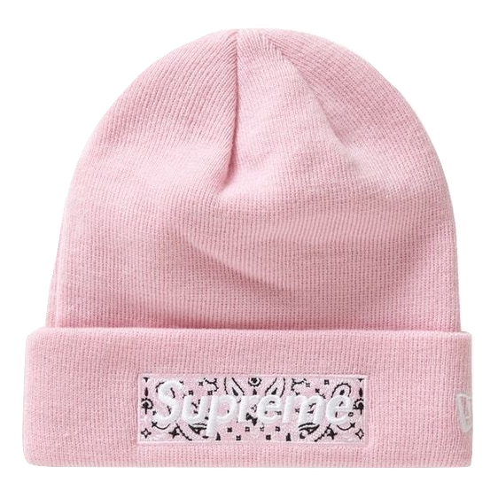 Supreme New Era Box Logo Bandana Beanie - Pink