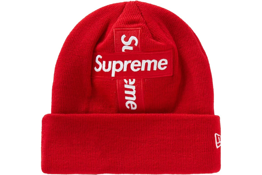Supreme New Era Cross Box Logo Beanie - Red