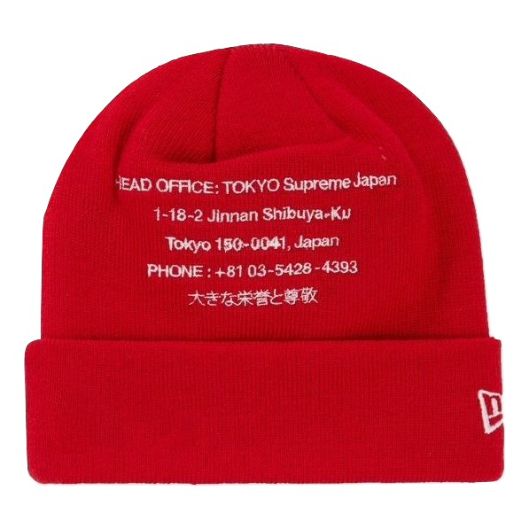 Supreme New Era HQ Beanie - Red